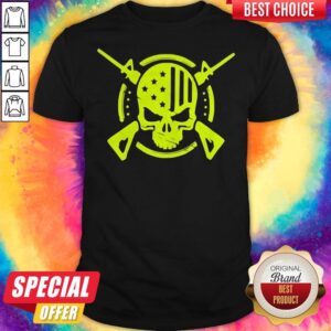 Premium American Flag Skull Gun Shirt