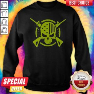Alternative view of Premium American Flag Skull Gun Shirt