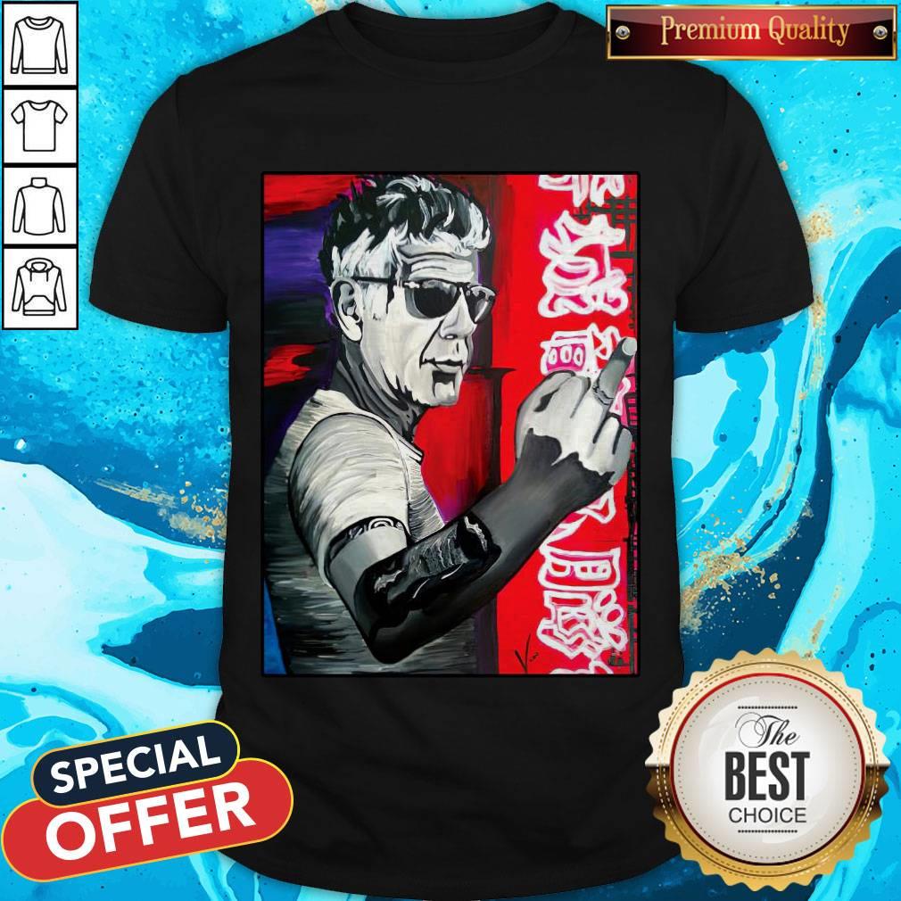 Premium Anthony Bourdain Fuck Middle Finger Shirt