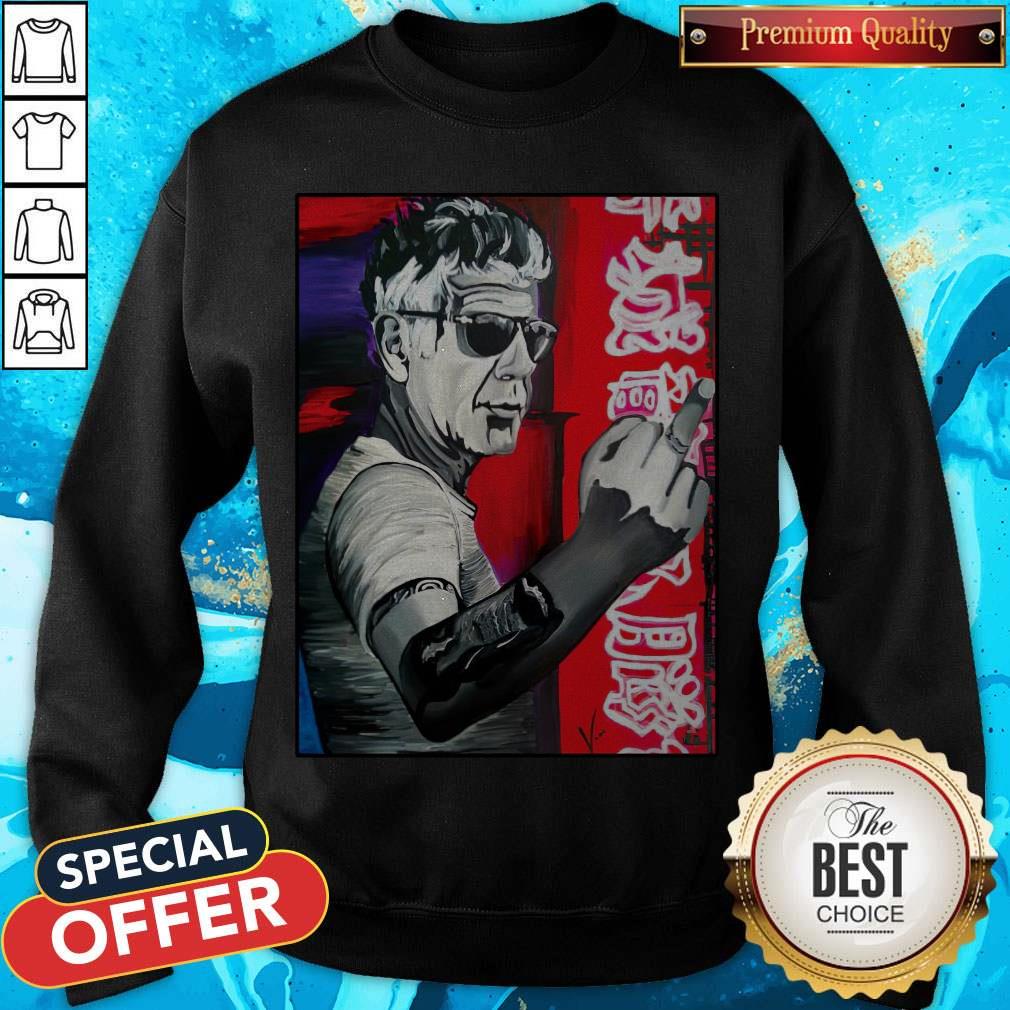 Premium Anthony Bourdain Fuck Middle Finger Shirt - Image 4