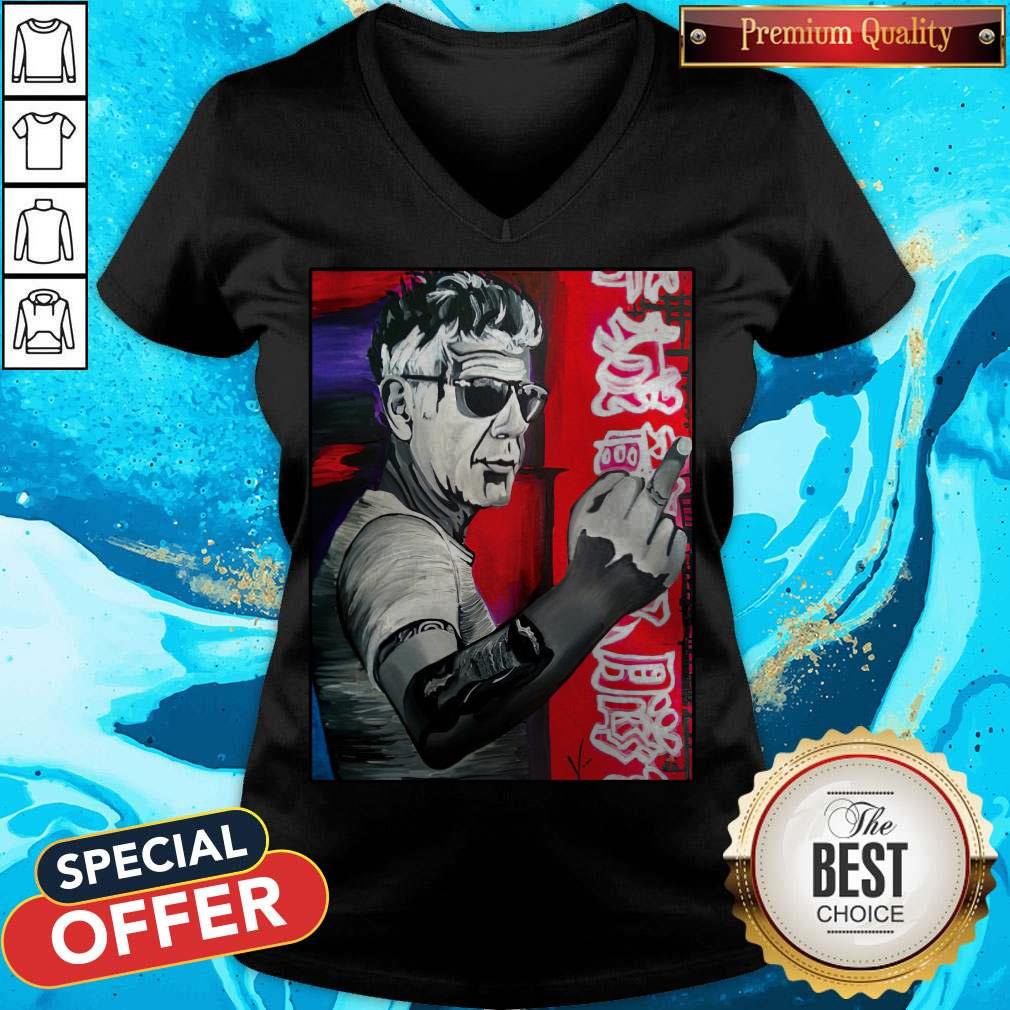 Premium Anthony Bourdain Fuck Middle Finger Shirt - Image 2