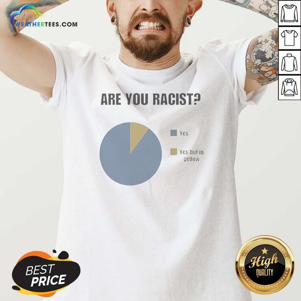Premium Are You Racist Yes Yes Put In Yellow Pie Chart Graphic Shirt - Image 5