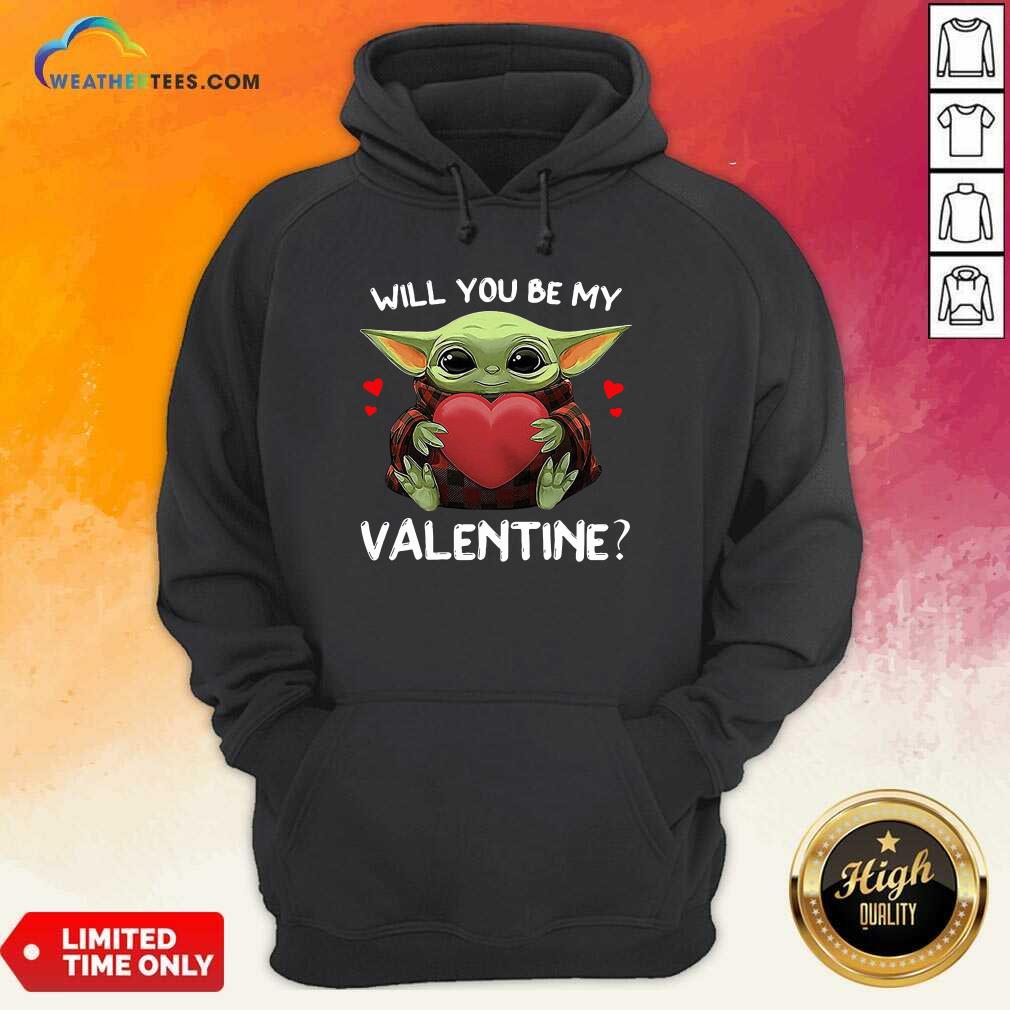 Premium Baby Yoda Hug Heart Will You Be My Valentine Shirt - Image 5
