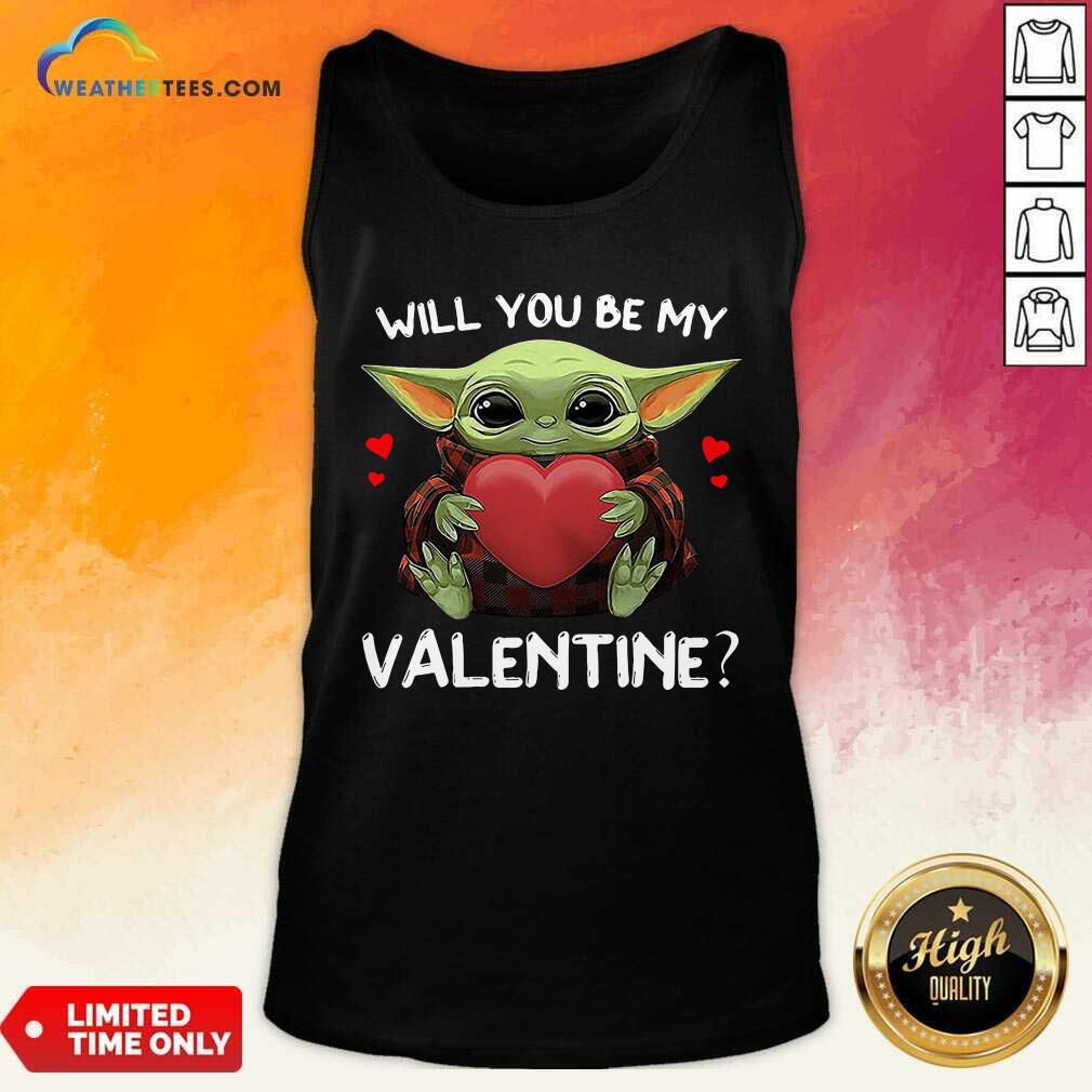 Premium Baby Yoda Hug Heart Will You Be My Valentine Shirt - Image 3