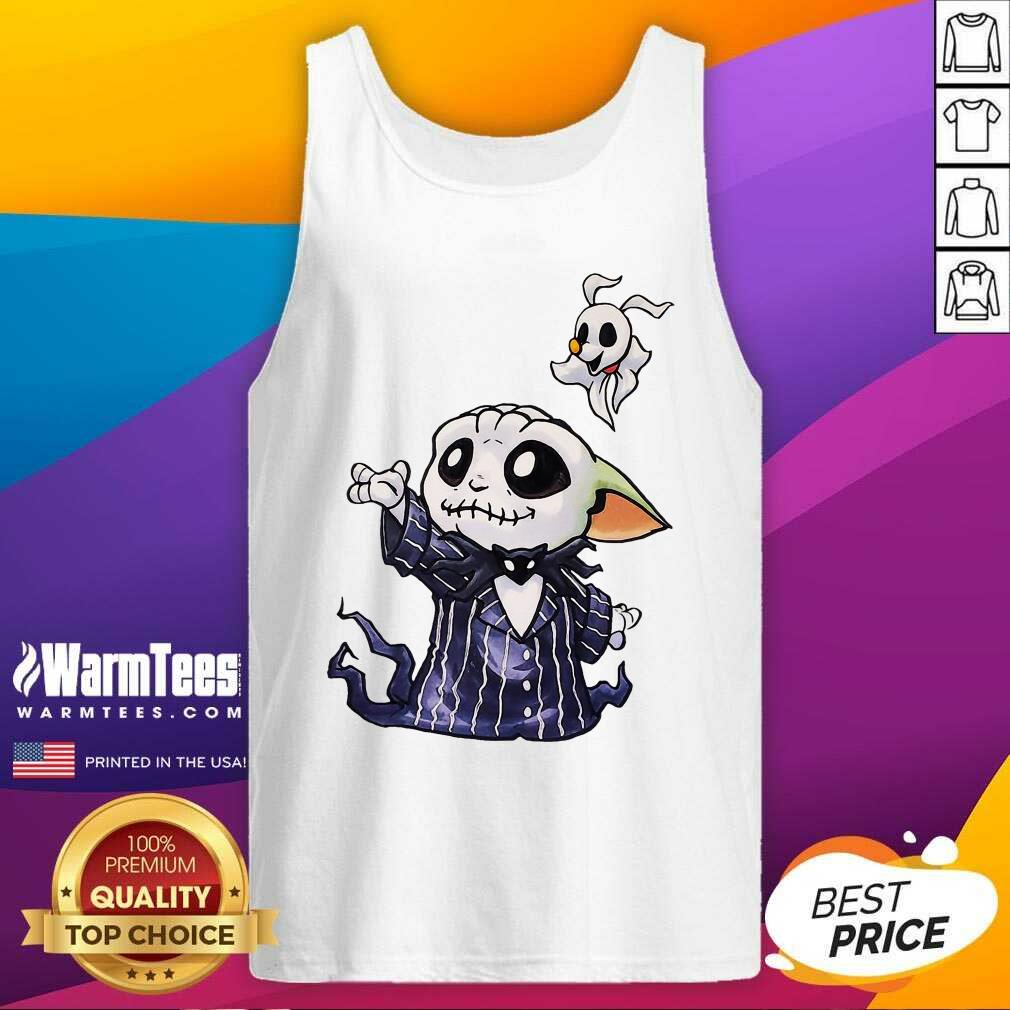 Premium Baby Yoda In Jack Skellington And Zero Shirt - Image 4