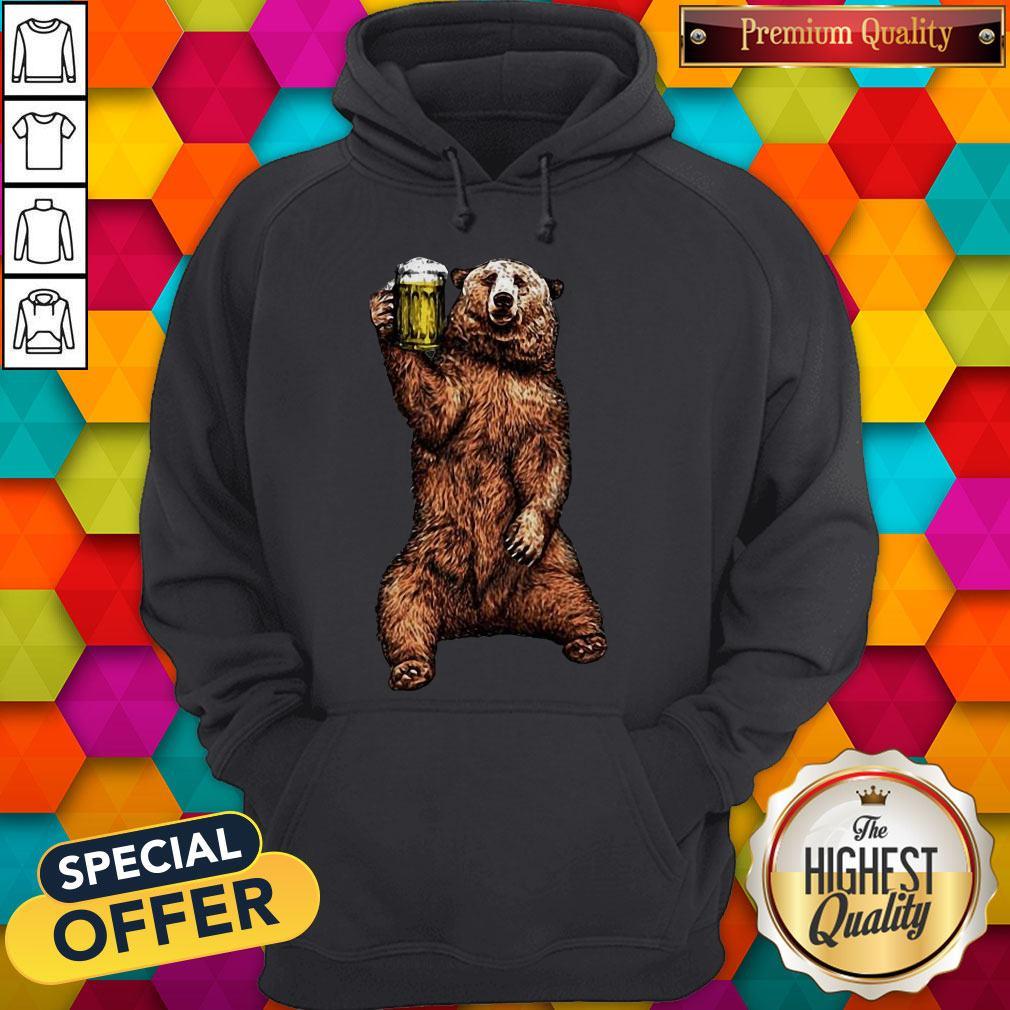 Premium Bear Drinking Beer Shirt - Image 5