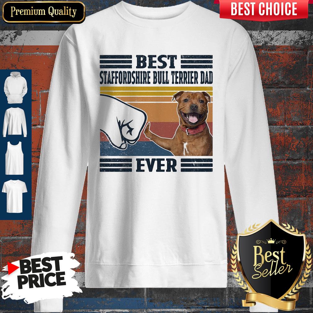 Premium Best Staffordshire Bull Terrier Dad Ever Vintage Shirt - Image 4