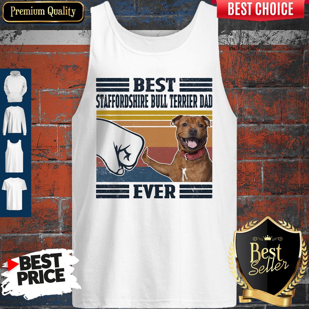 Premium Best Staffordshire Bull Terrier Dad Ever Vintage Shirt - Image 3