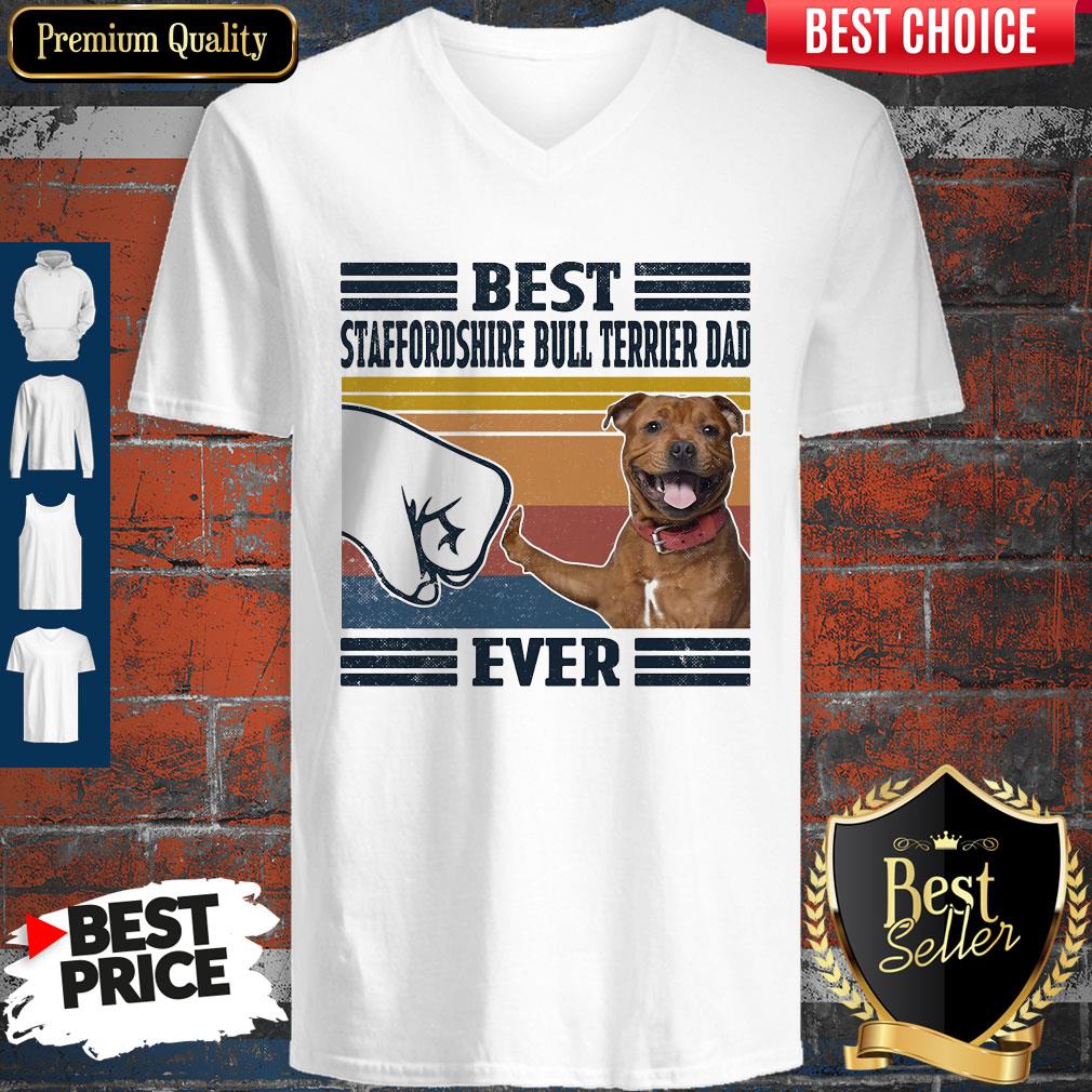 Premium Best Staffordshire Bull Terrier Dad Ever Vintage Shirt - Image 2