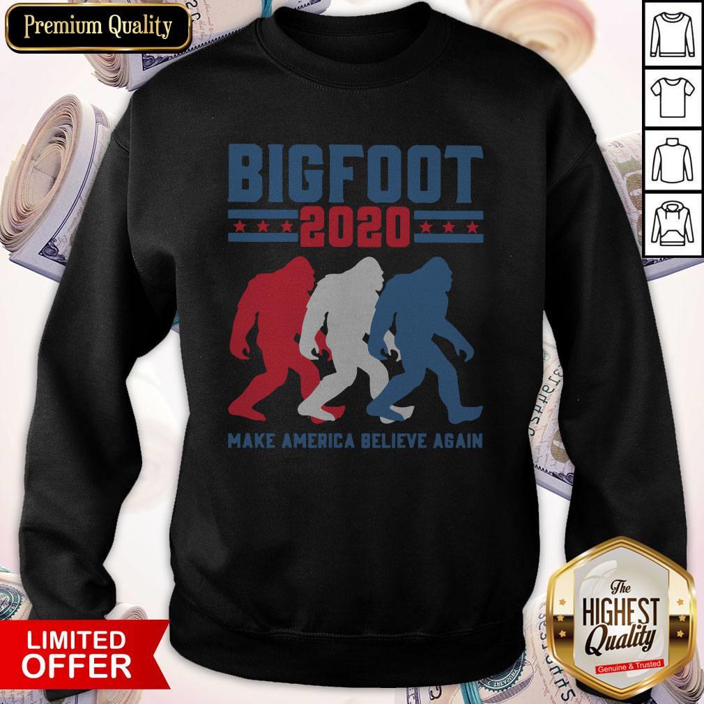 Premium Bigfoot 2020 Make America Believe Again Shirt - Image 5