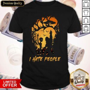 Premium Bigfoot And Alien I Hate People Halloween Shirt