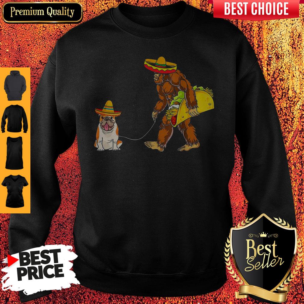 Premium Bigfoot Sasquatch Walking Pitbull Dog Shirt - Image 5