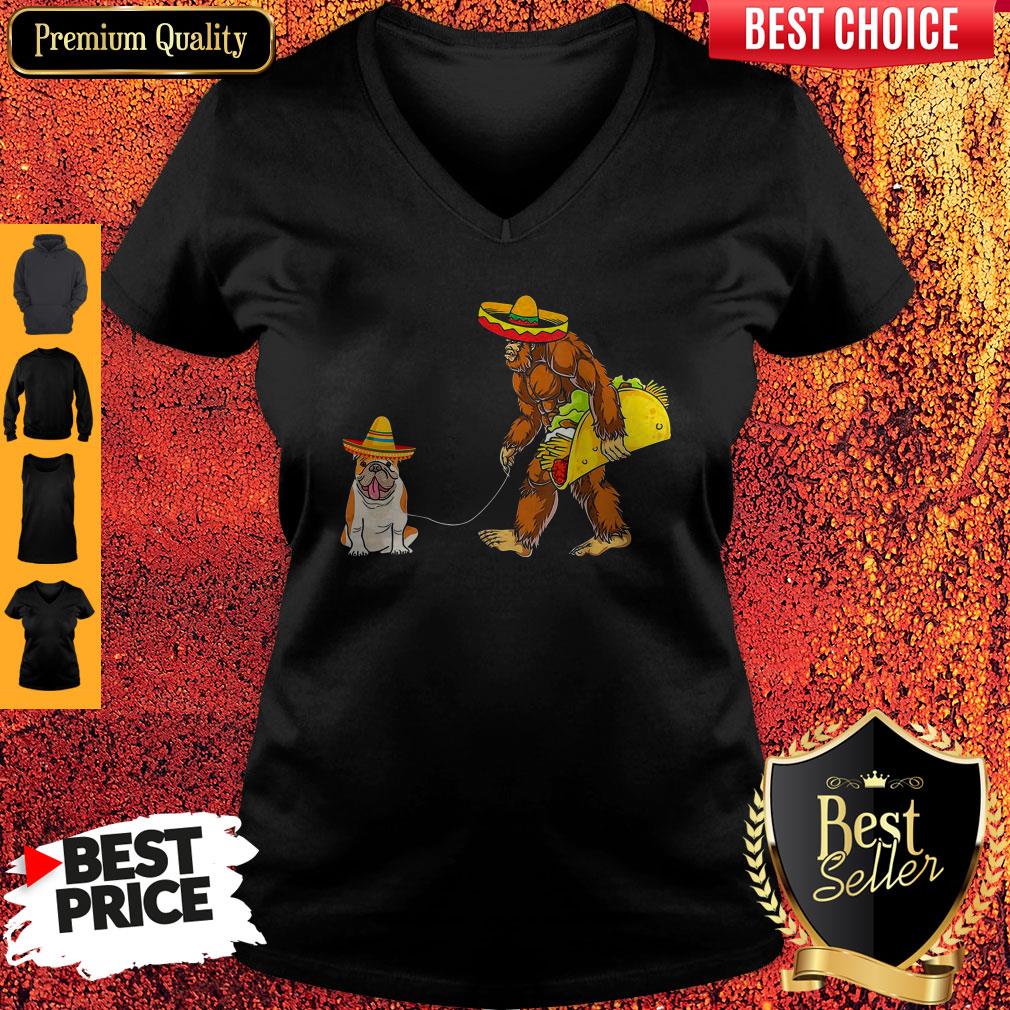 Premium Bigfoot Sasquatch Walking Pitbull Dog Shirt - Image 3