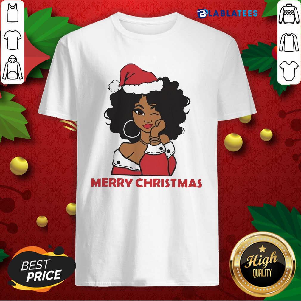 Premium Black Firl Hat Santa Merry Christmas 2020 Shirt