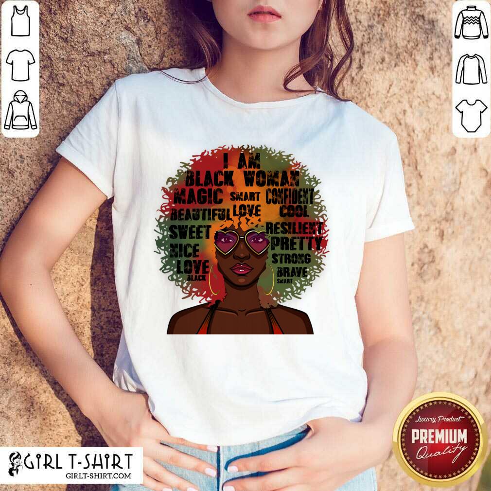 Premium Black History Month Natural Hair Afro Word Art Black Women Gift Shirt