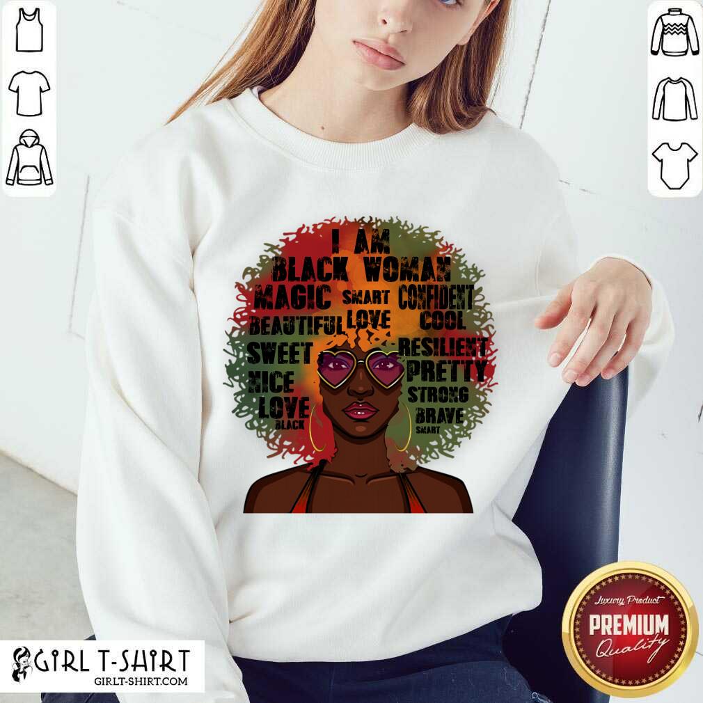 Premium Black History Month Natural Hair Afro Word Art Black Women Gift Shirt - Image 4