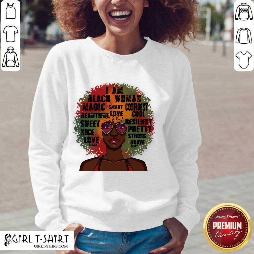 Premium Black History Month Natural Hair Afro Word Art Black Women Gift Shirt - Image 2