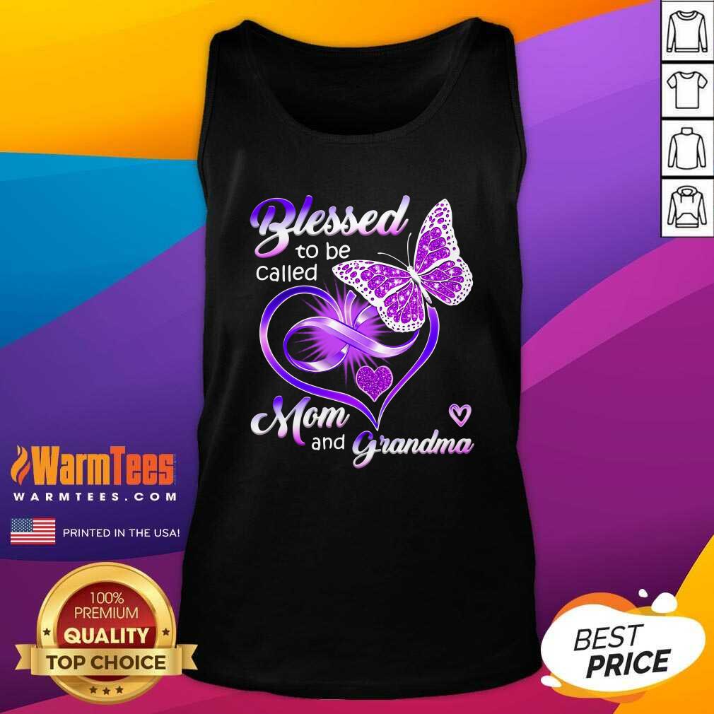 Premium Blessed To Be Called Mom And Grandma Purple Infinity Heart And Butterfly Shirt - Image 4