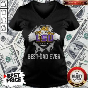 Alternative view of Premium Blood Inside Me LSU Tigers Football Best Dad Ever Shirt