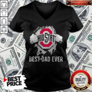Alternative view of Premium Blood Inside Me Ohio State Best Dad Ever Shirt