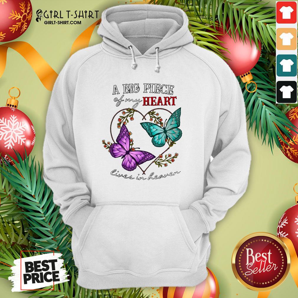 Premium Butterfly A Big Piece Of My Heart Lives In Heaven Shirt - Image 5