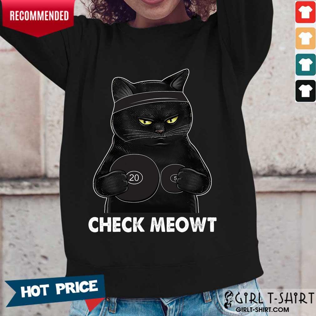 Premium Check Meowt Black Cat Shirt - Image 5