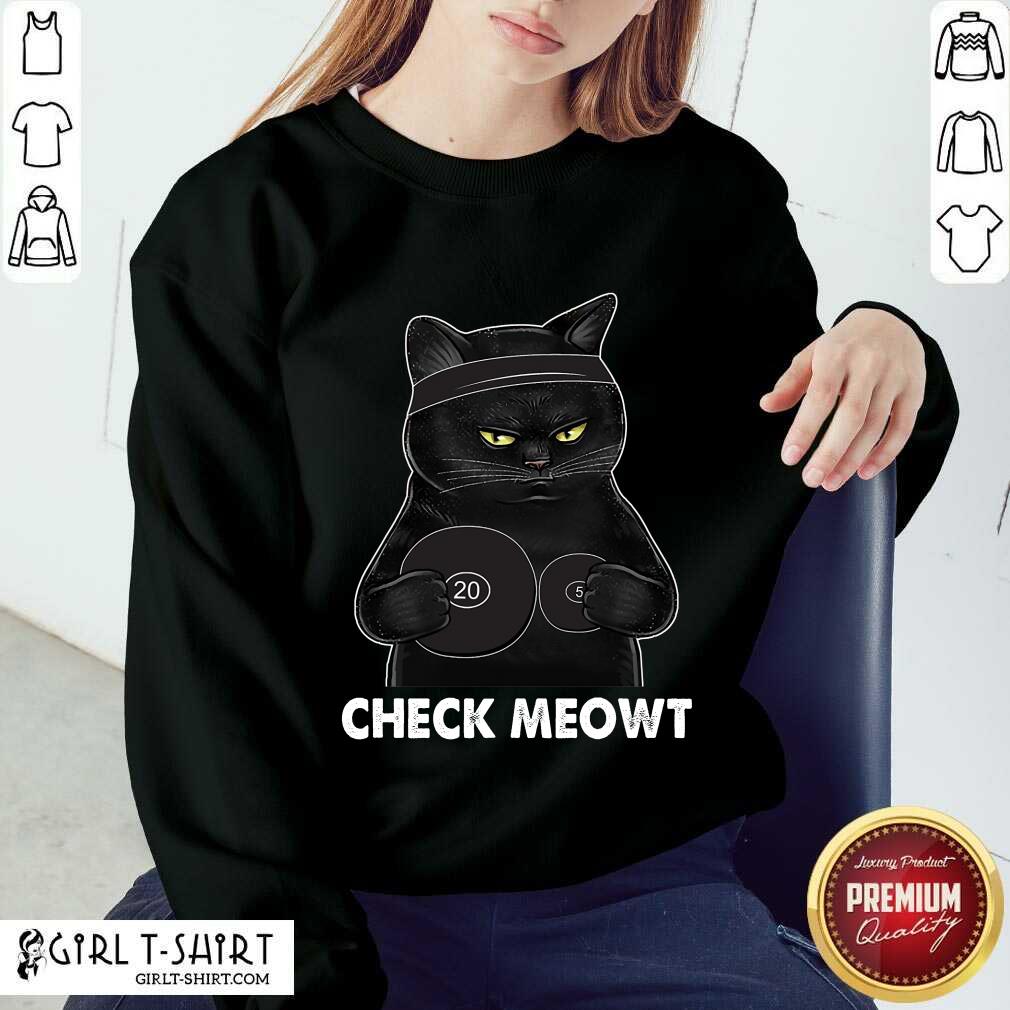 Premium Check Meowt Black Cat Shirt - Image 4