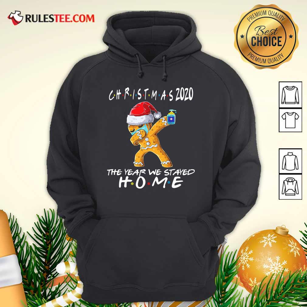 Premium Christmas The Year We Stayed Home 2020 Quarantine Gingerbread Pajama Shirt - Image 2