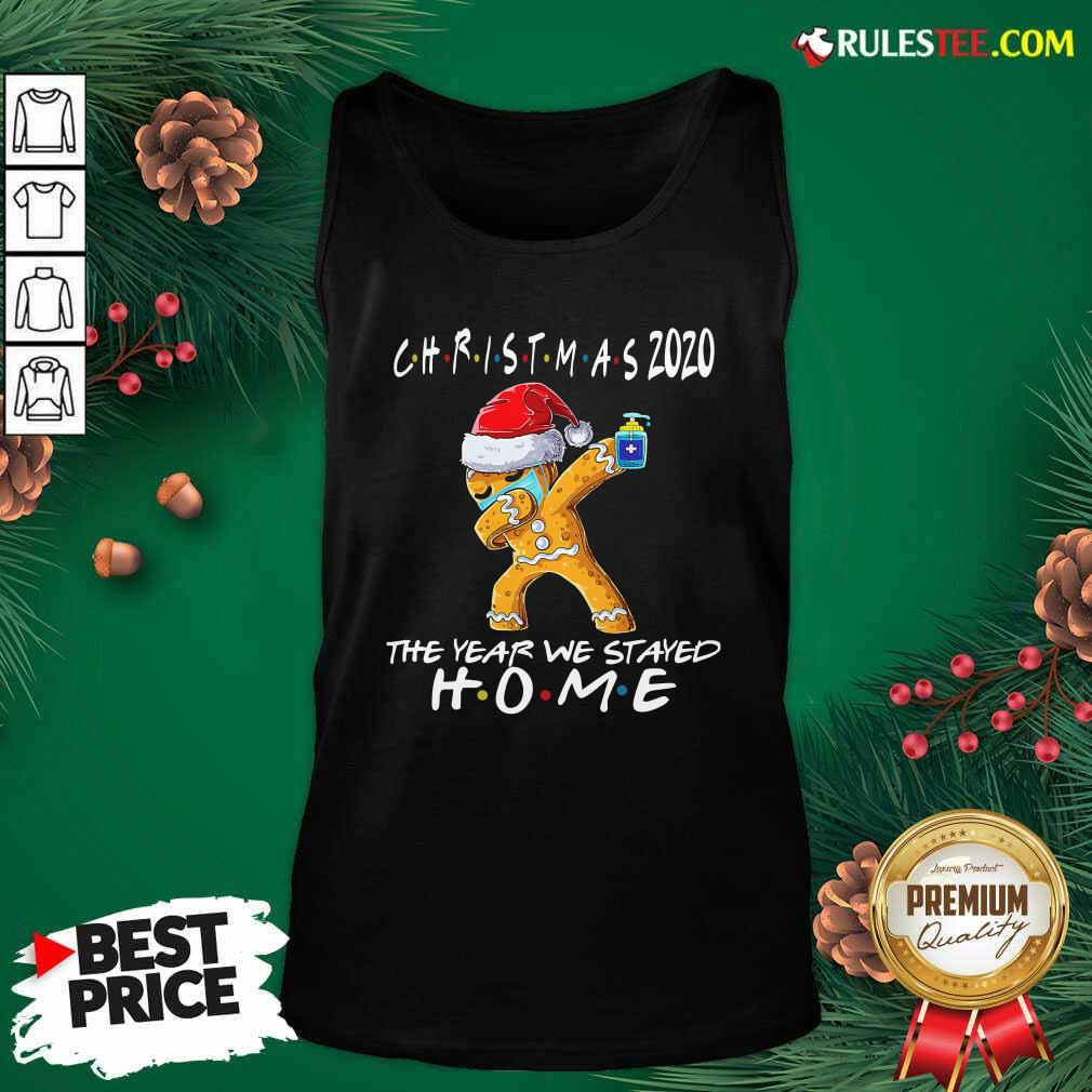 Premium Christmas The Year We Stayed Home 2020 Quarantine Gingerbread Pajama Shirt - Image 4