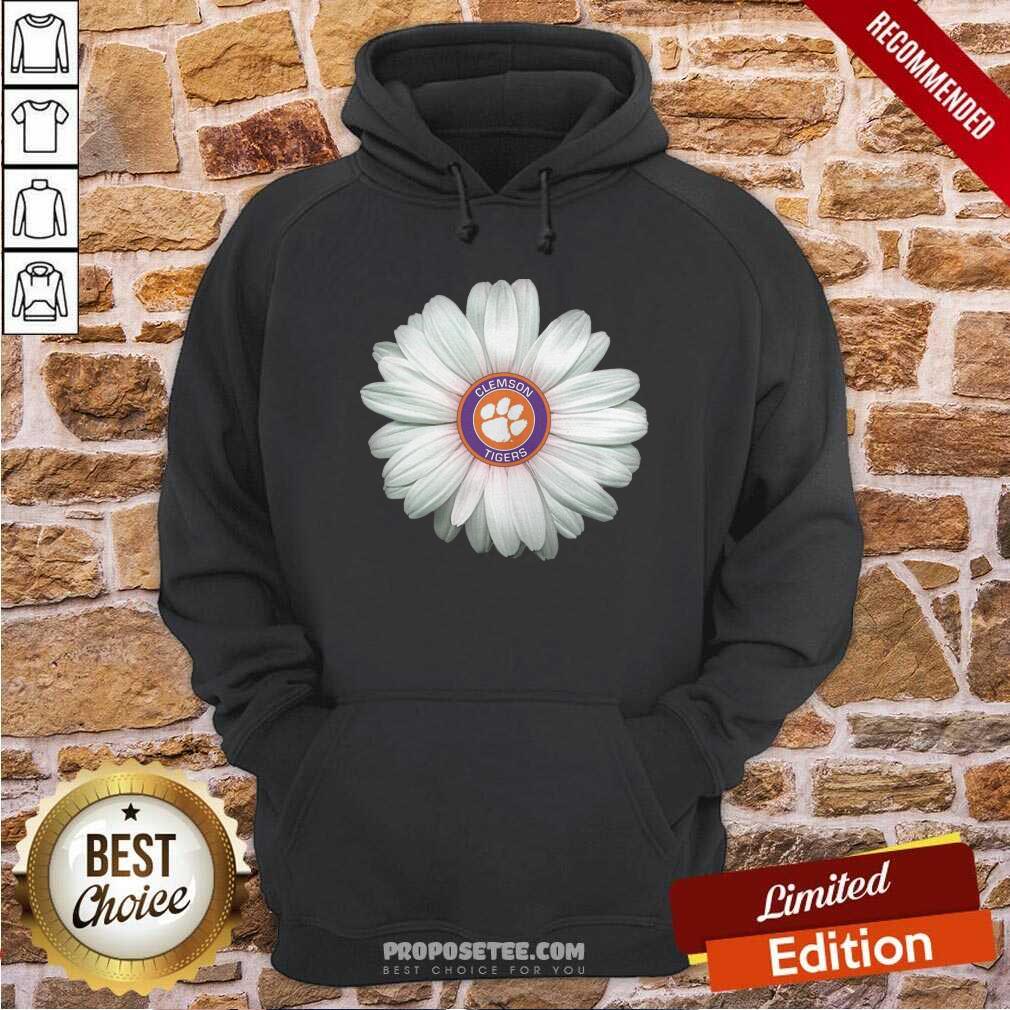 Premium Clemson Tigers Football Flower White Daisy Shirt - Image 2