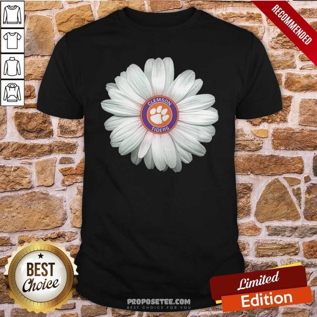 Premium Clemson Tigers Football Flower White Daisy Shirt