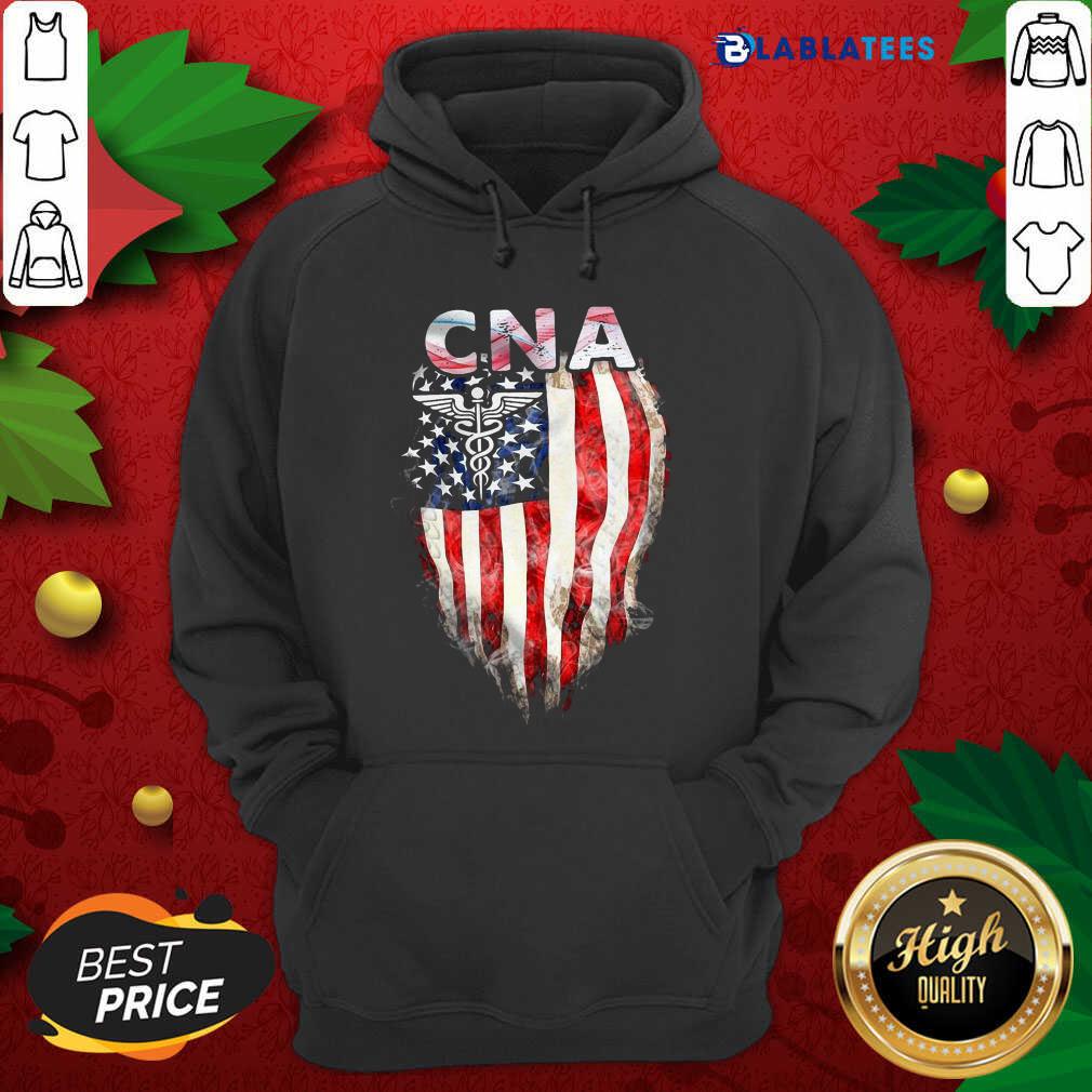 Premium Cna Gift American Flag Shirt - Image 2