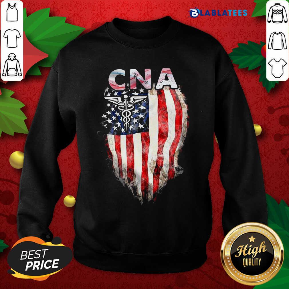 Premium Cna Gift American Flag Shirt - Image 5