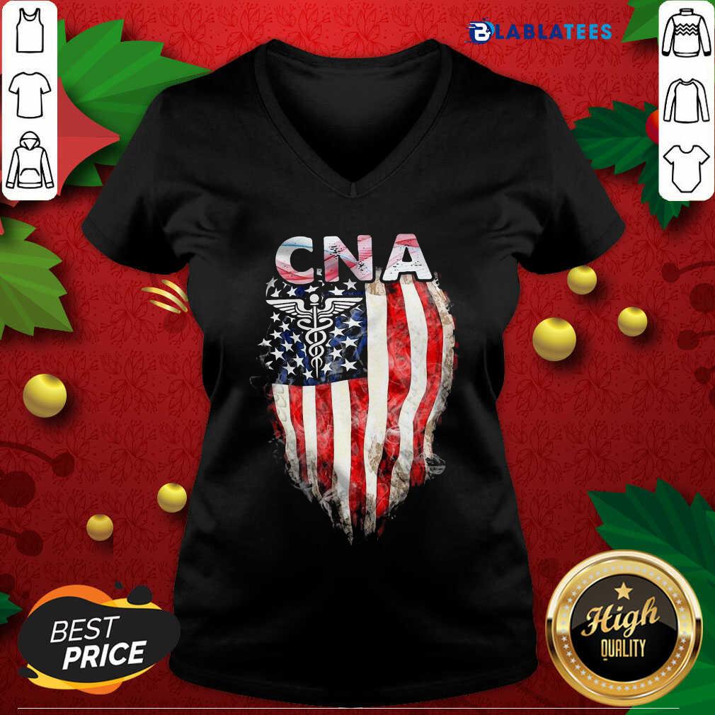 Premium Cna Gift American Flag Shirt - Image 3