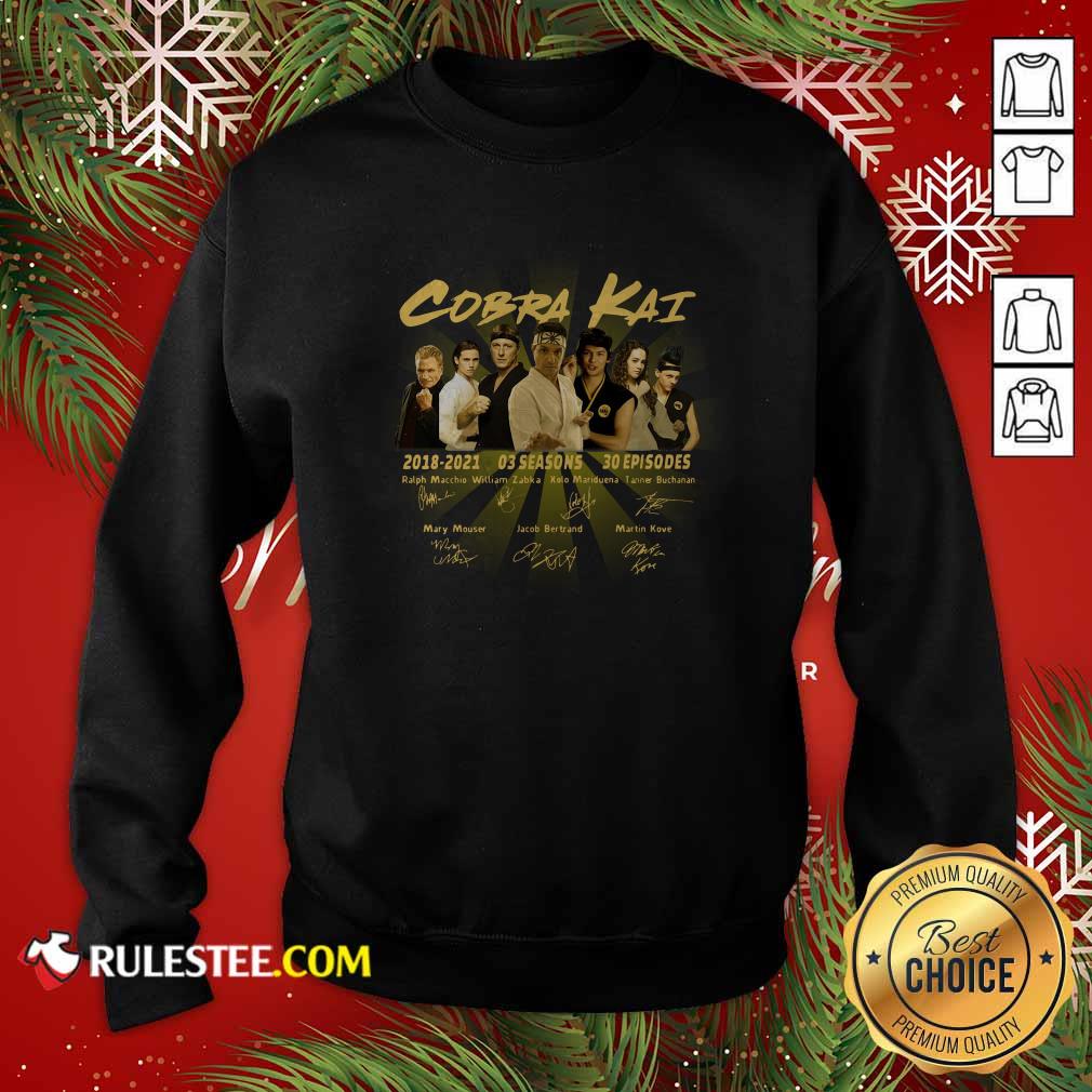 Premium Cobra Kai 2018 2021 03 Season 30 Episodes Signatures Shirt - Image 5