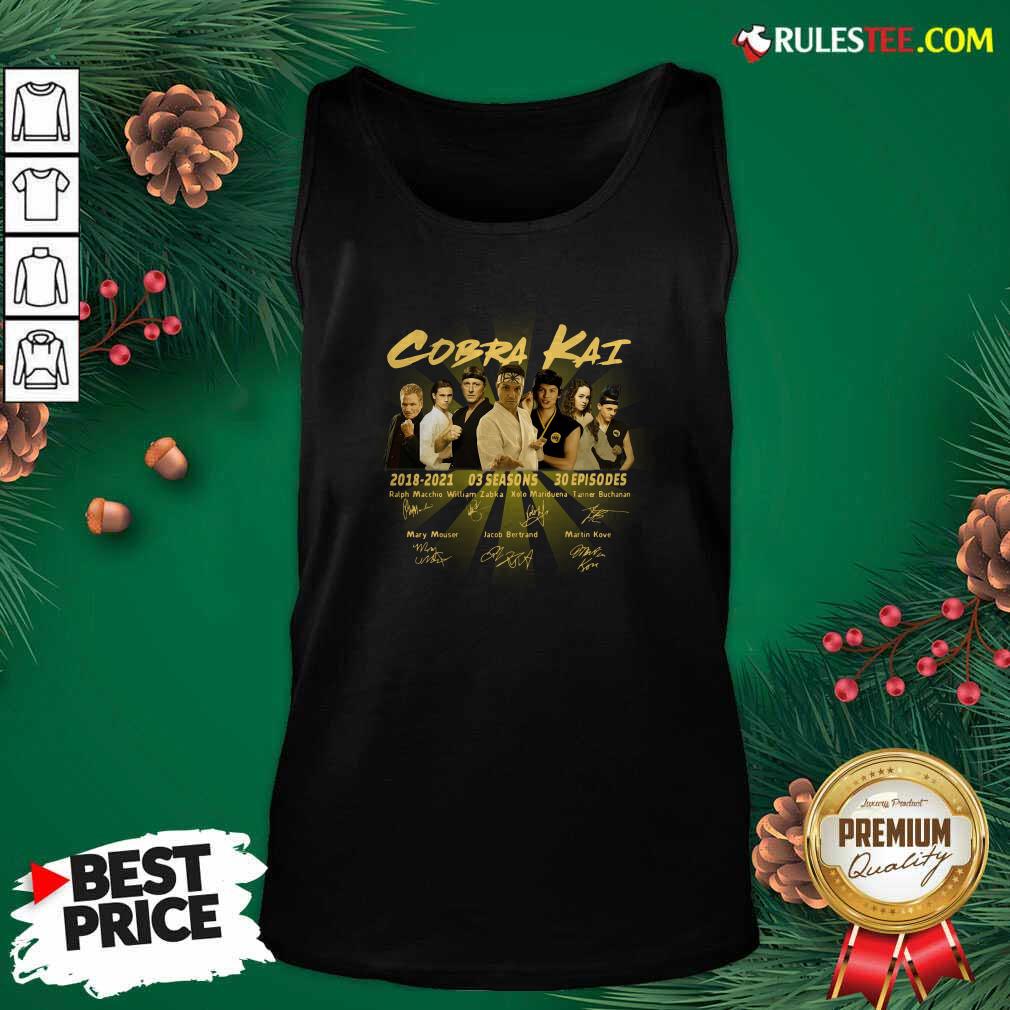 Premium Cobra Kai 2018 2021 03 Season 30 Episodes Signatures Shirt - Image 4
