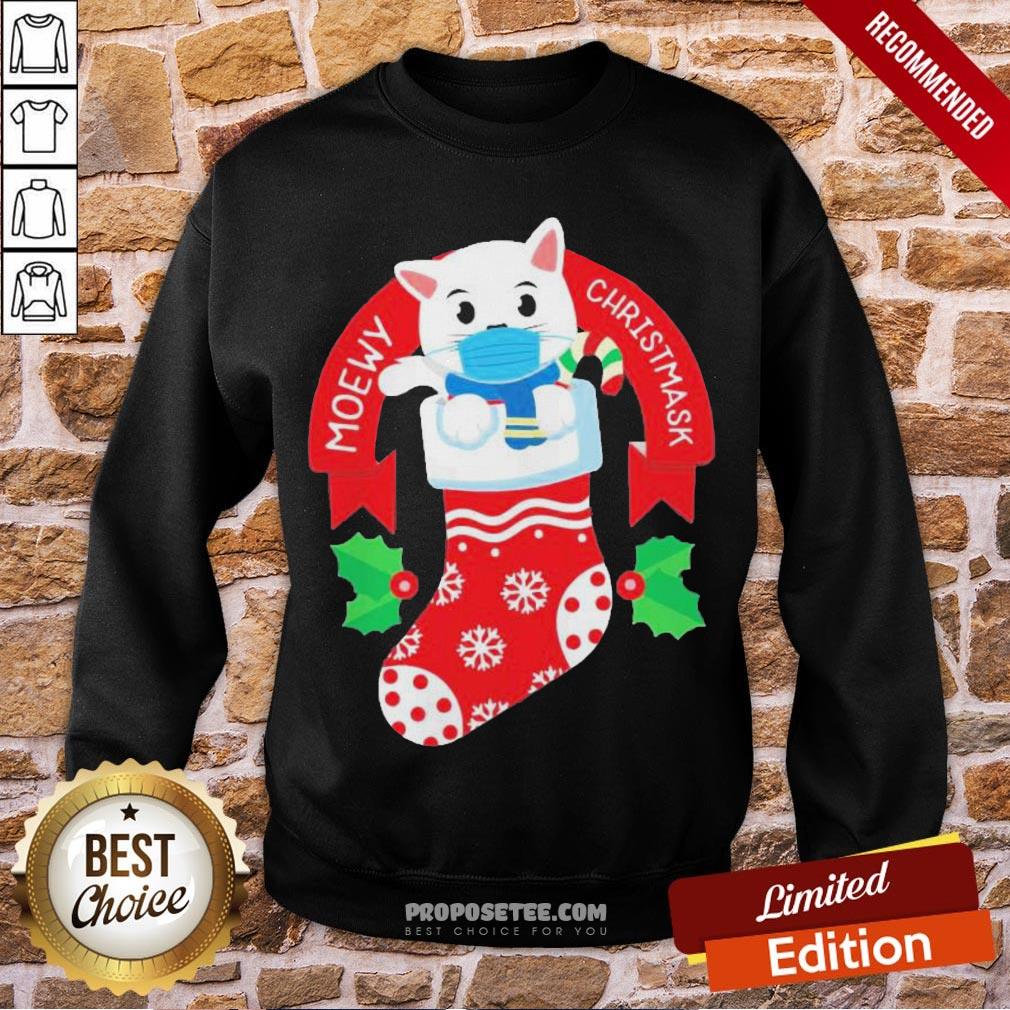 Premium Cute Cat Face Mask Funny Christmas Stocking Shirt - Image 5