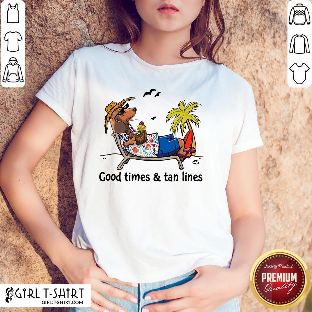 Premium Dachshund Beach Good Times And Tan Lines Shirt