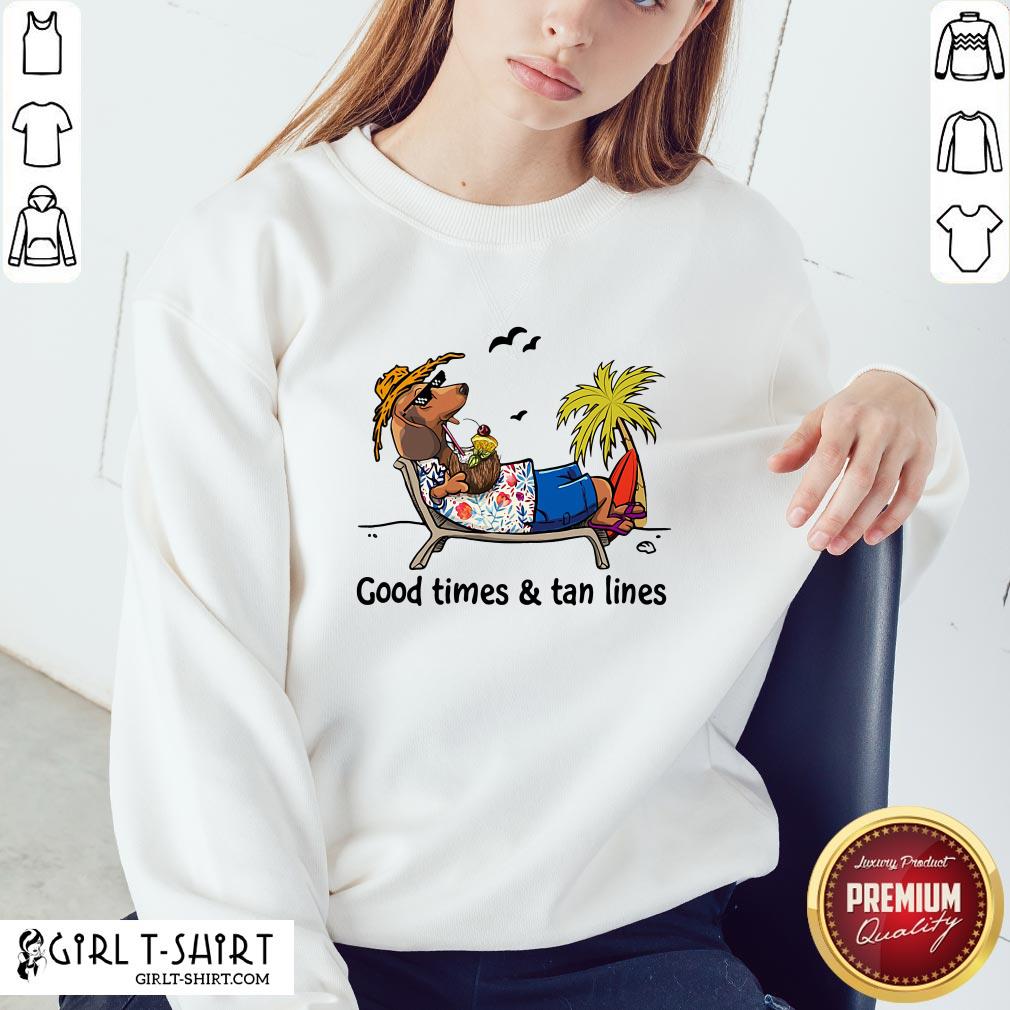 Premium Dachshund Beach Good Times And Tan Lines Shirt - Image 5