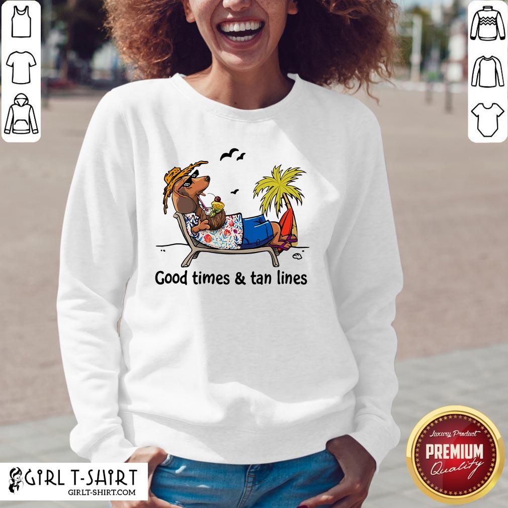 Premium Dachshund Beach Good Times And Tan Lines Shirt - Image 3