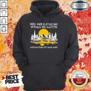 Alternative view of Premium Dog And Kayaking Make Me Happy Humans Make My Head Hurt Sunset Halloween Shirt