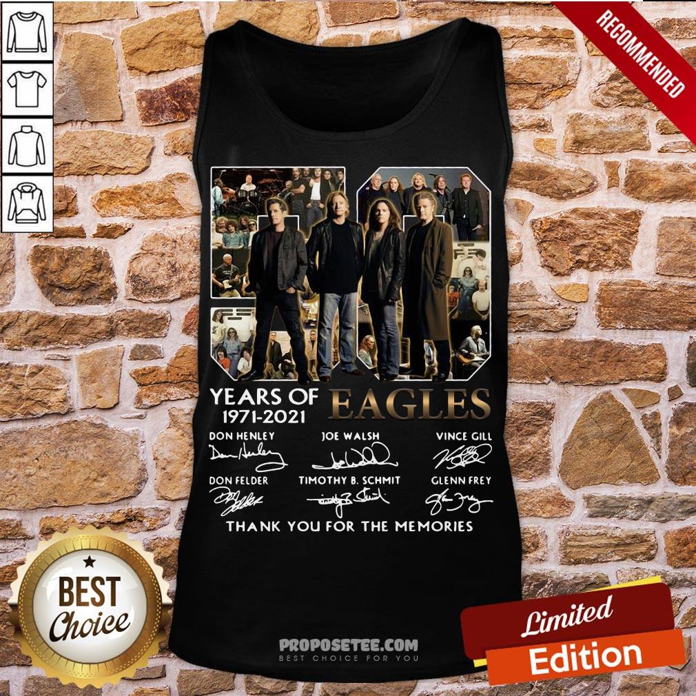 Premium Eagles 50 Years Of 1971-2021 Signatures Thank You For The Memories Shirt - Image 4