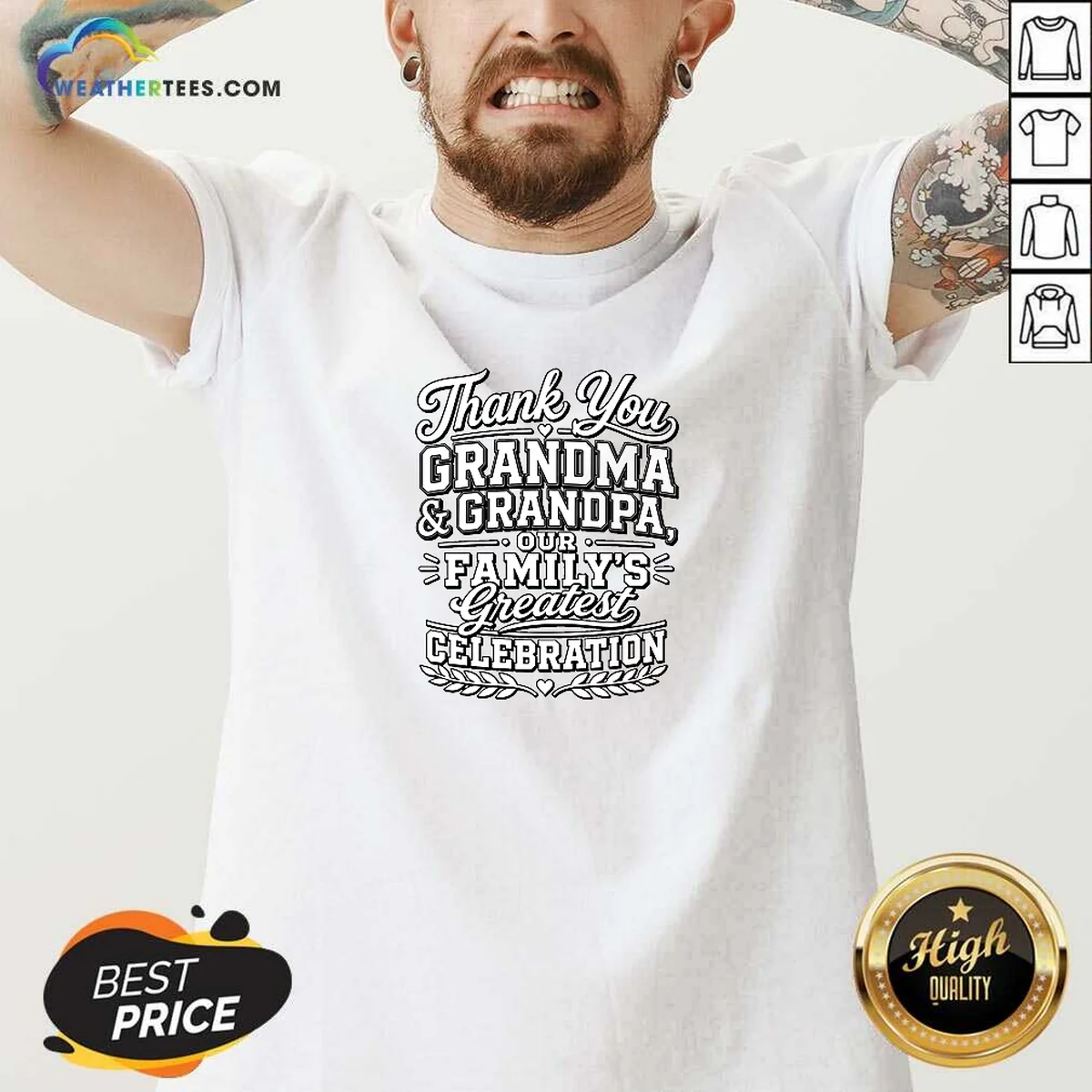 Premium Family Celebration Thank You Grandma Grandpa Line Art Shirt - Image 5