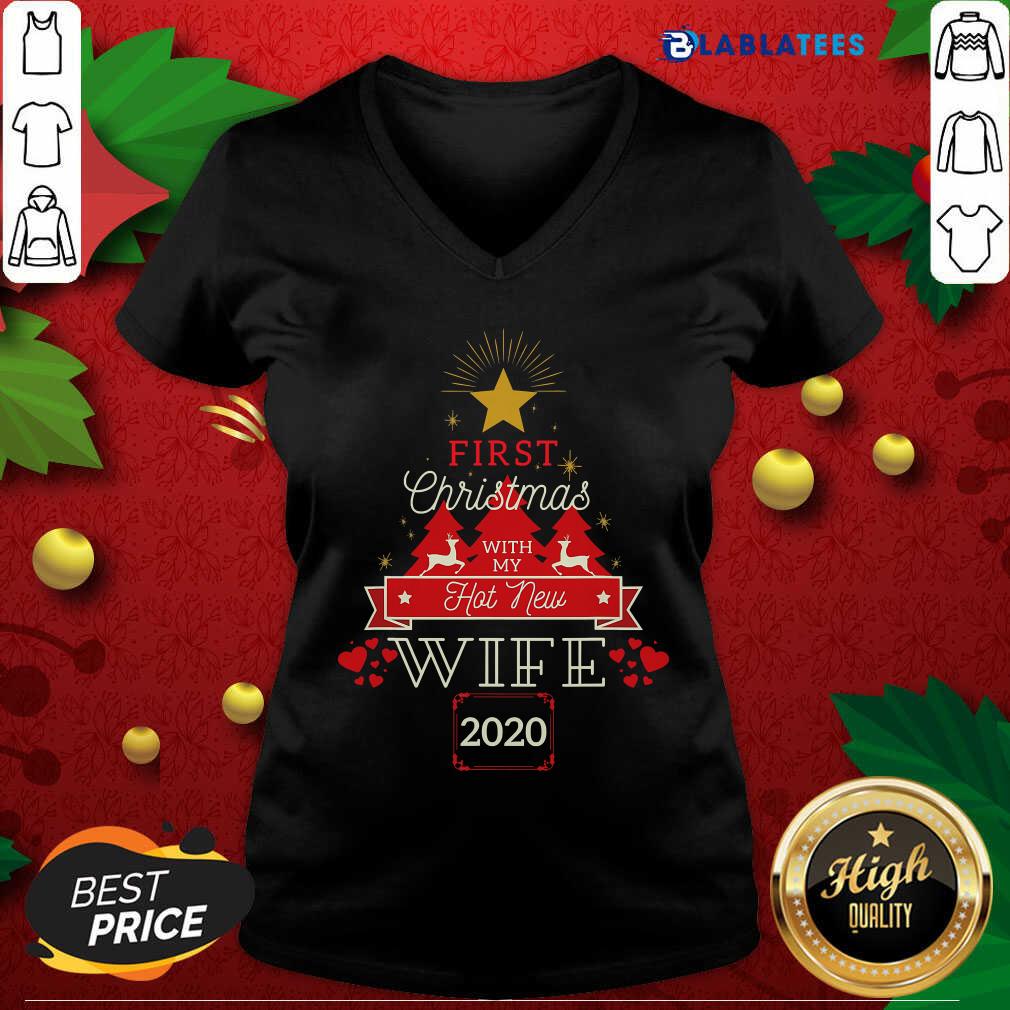 Premium First Christmas With My Hot New Wife Matching 2020 Shirt - Image 3