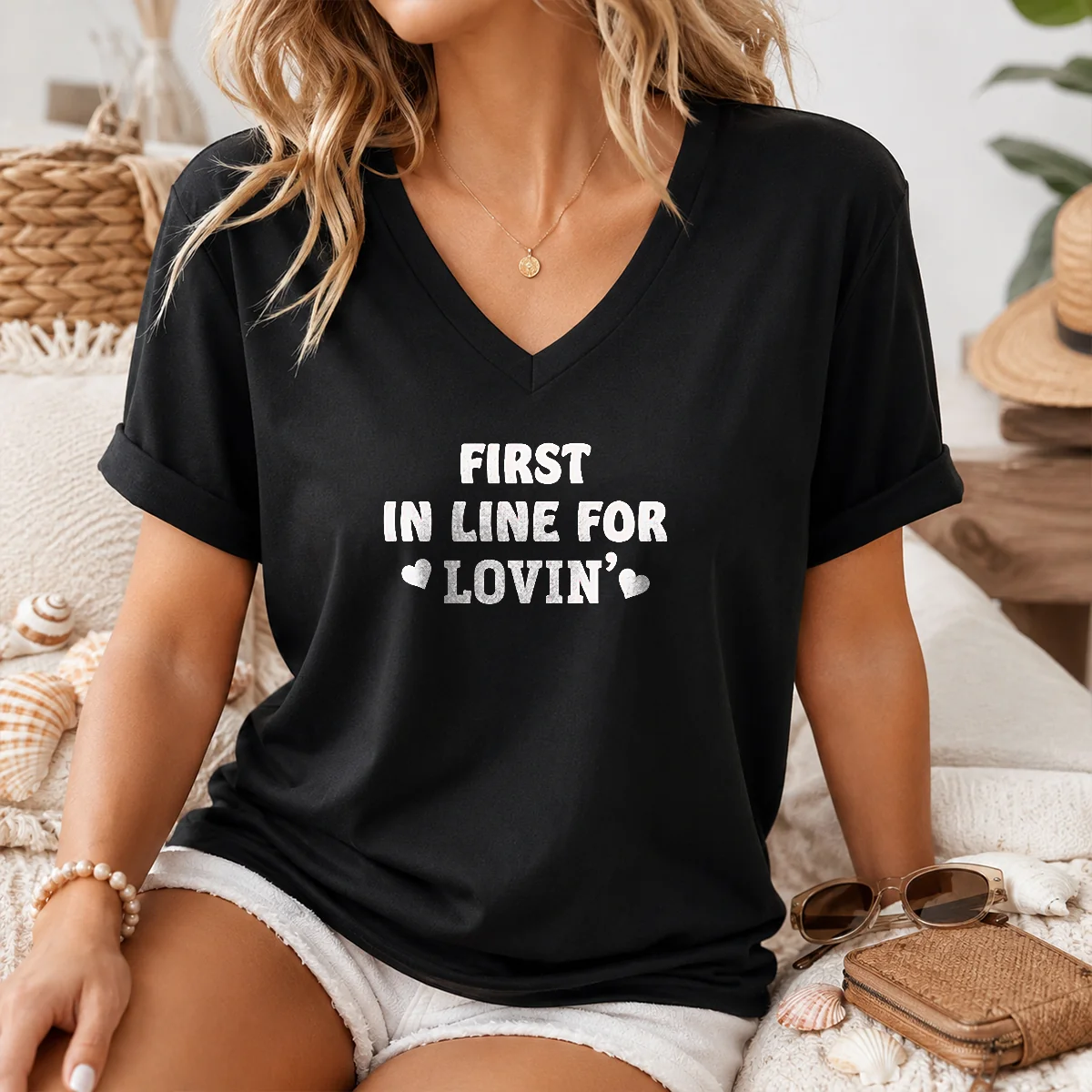 Premium First In Line For Lovin' Love Romance Shirt - Image 6