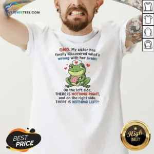 Alternative view of Premium Frog Omg My Sister Has Finally Discovered What'S Wrong With Her Brain Shirt