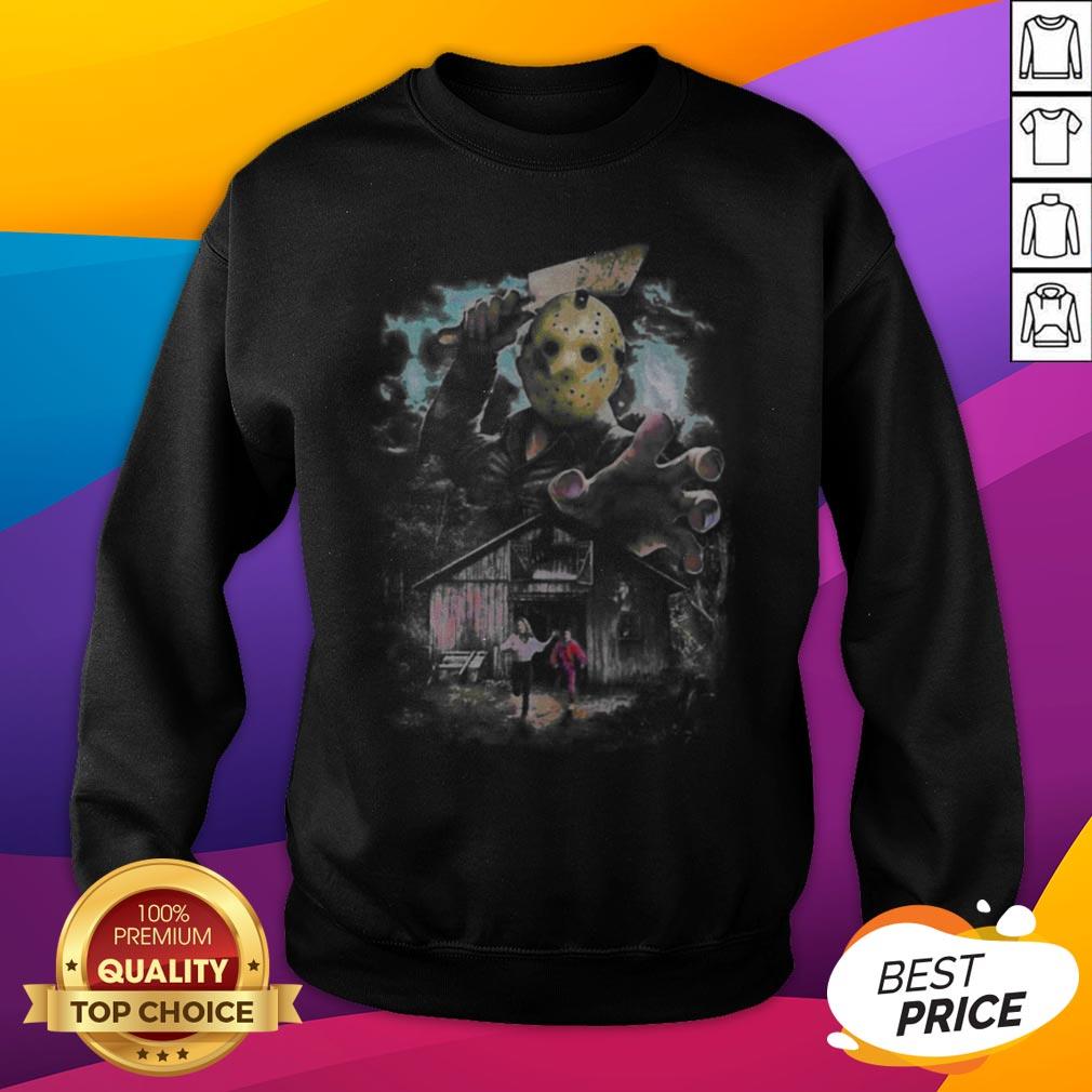Premium Halloween Jason Voorhees Running From Shirt - Image 2