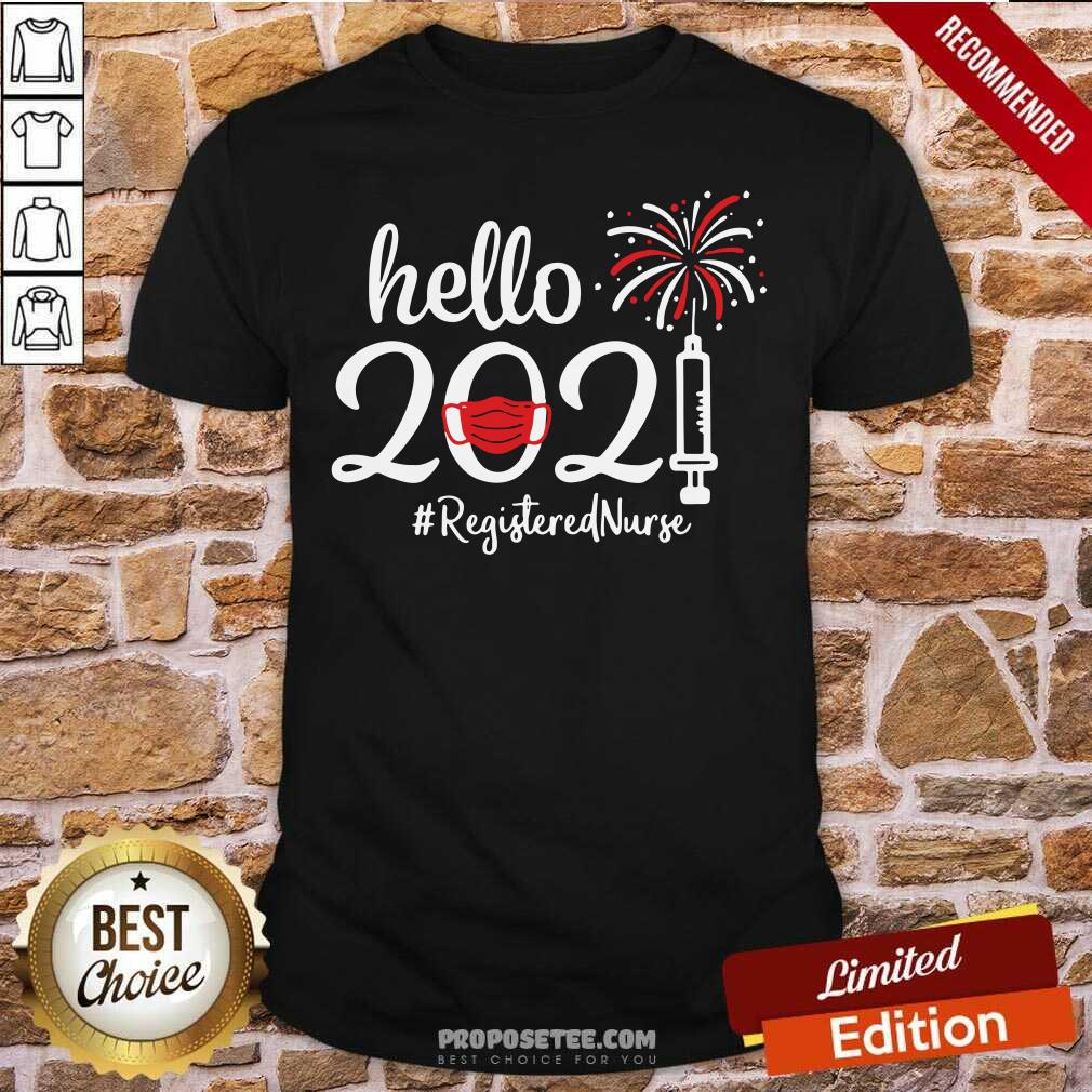 Premium Hello 2021 Registered Nurse Face Mask Christmas Shirt
