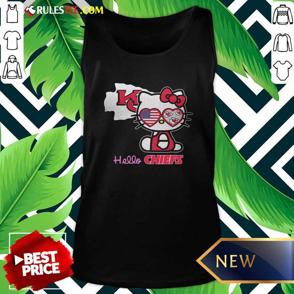 Premium Hello Kitty Hello Kansas City Chiefs With American Flag 2021 Shirt - Image 4