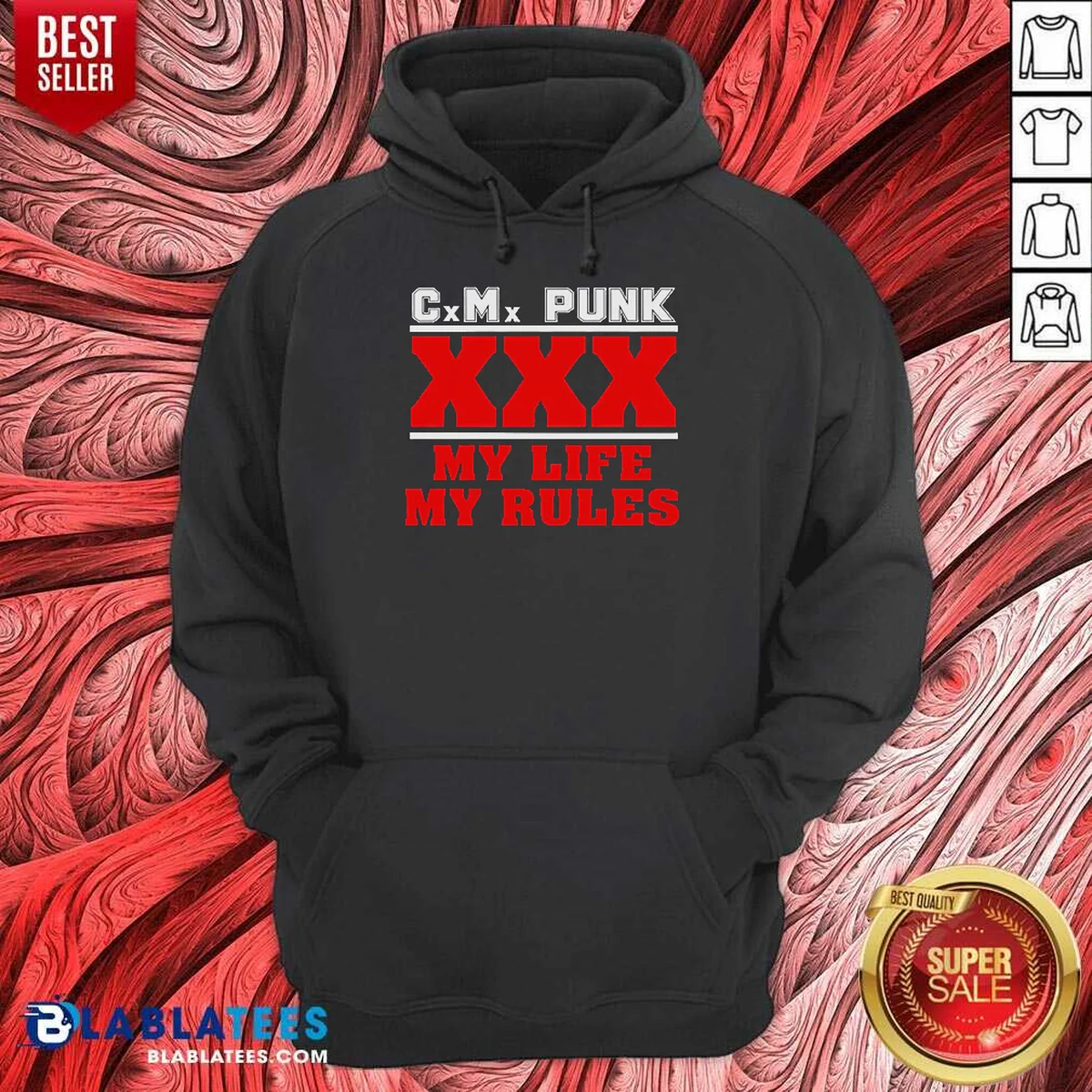 Premium Hot Straight Edge Hardcore CM Punk XXX My Life My Rules Shirt - Image 3